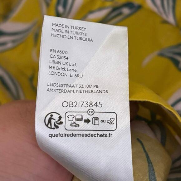 Anthropologie 100% Cotton Yellow Floral Somerset Strapless Maxi Dress Size Large - Picture 8 of 8